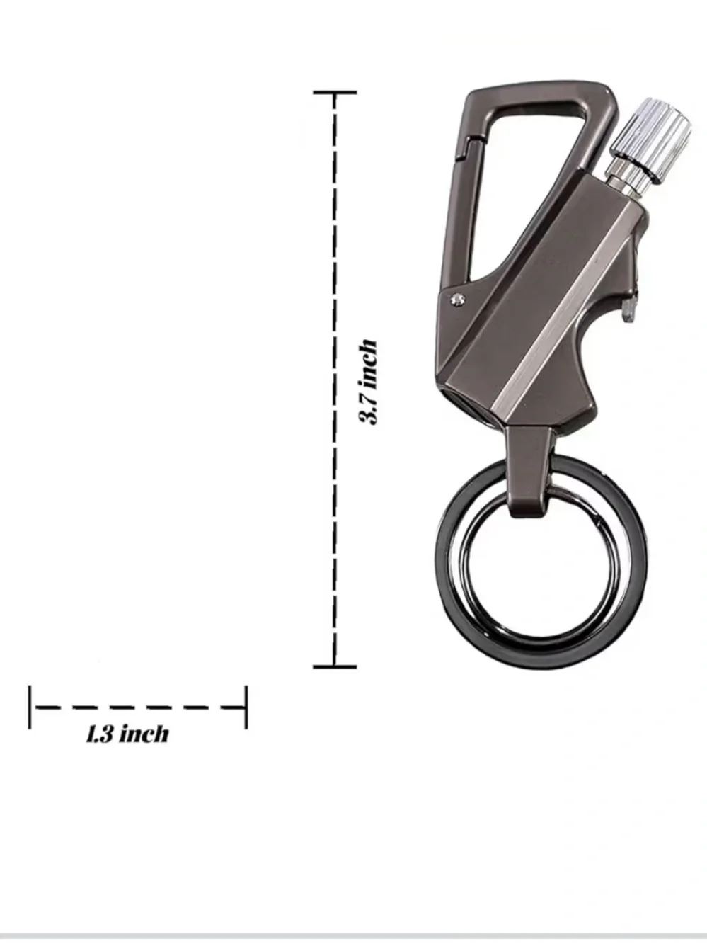 Silver Keychain with Bottle Opener and Matchstick